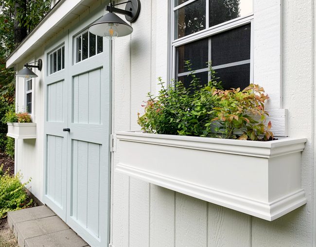 New Paint, Lights, & Window Boxes For Our Backyard Shed (Finally)