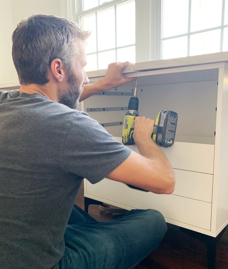 John Installing Ekbacken Laminate Countertop To Art Desk With Screws Under Surface