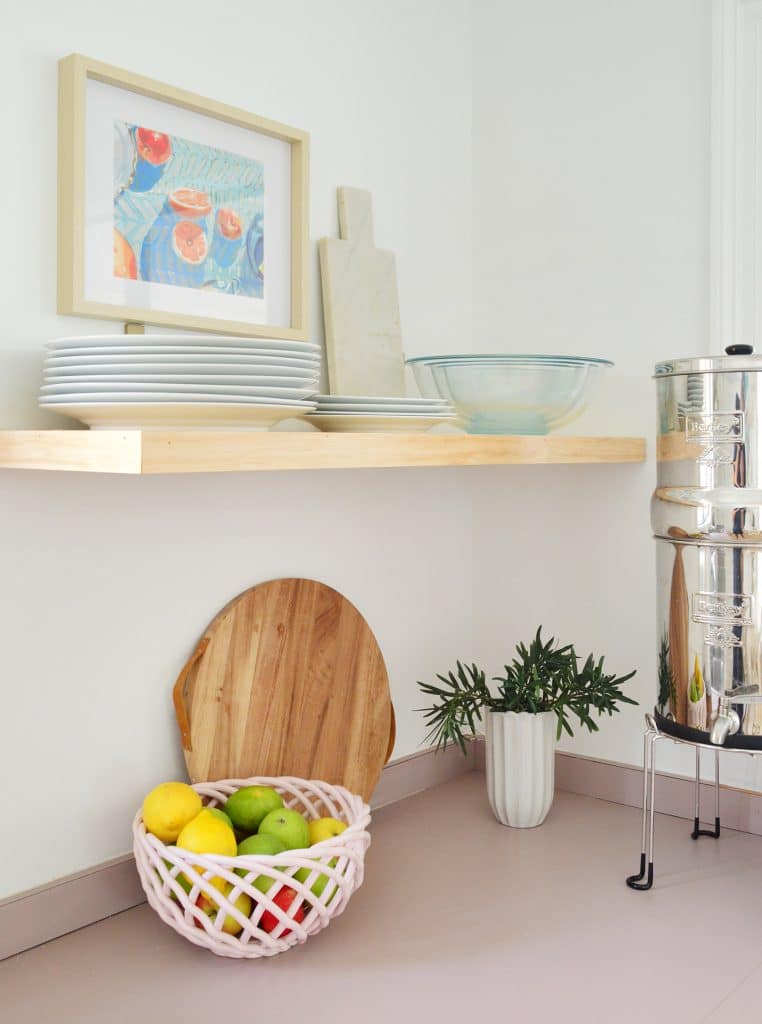 Simple DIY Floating Shelf In Ktichen With Plates