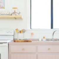 Our Freshly Painted Mauve Kitchen Cabinets (And A Trick For Using Hidden Hinges)