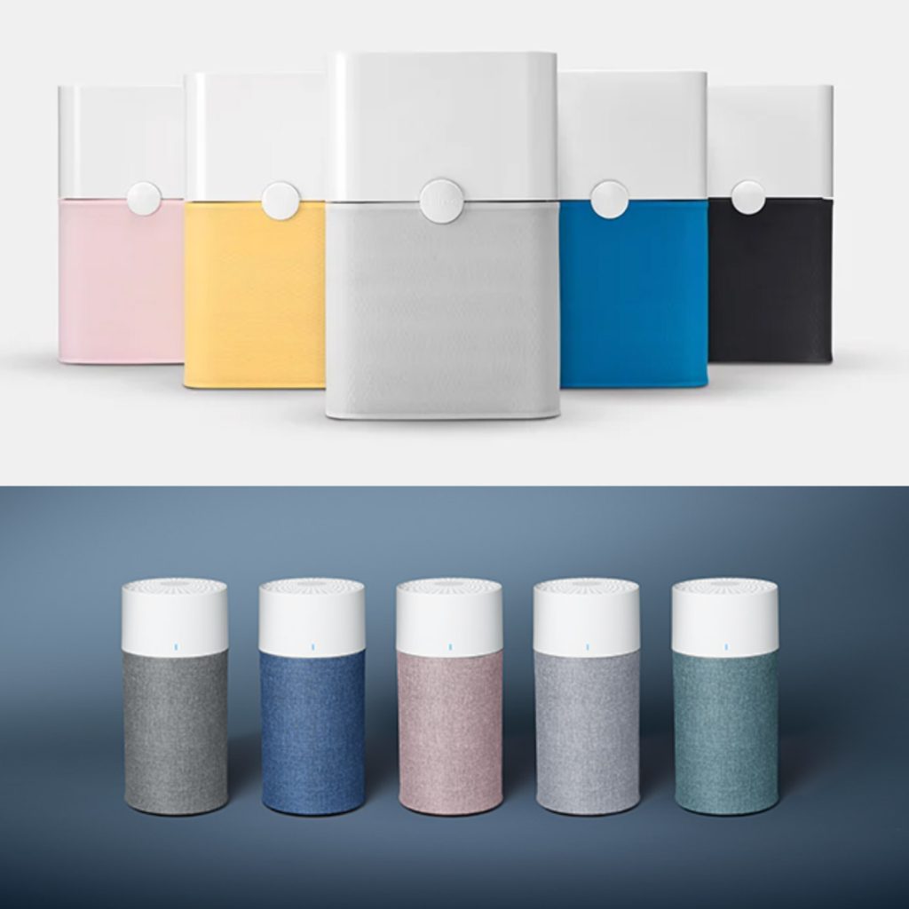 Colorful Prefilter Covers On Blueair Blue Air Purifiers