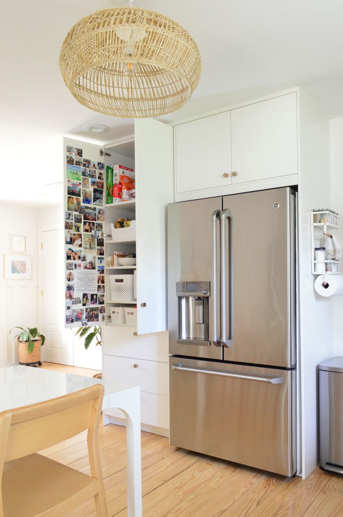 Ikea Pantry Cabinets With Doors Open To Show Food Storage