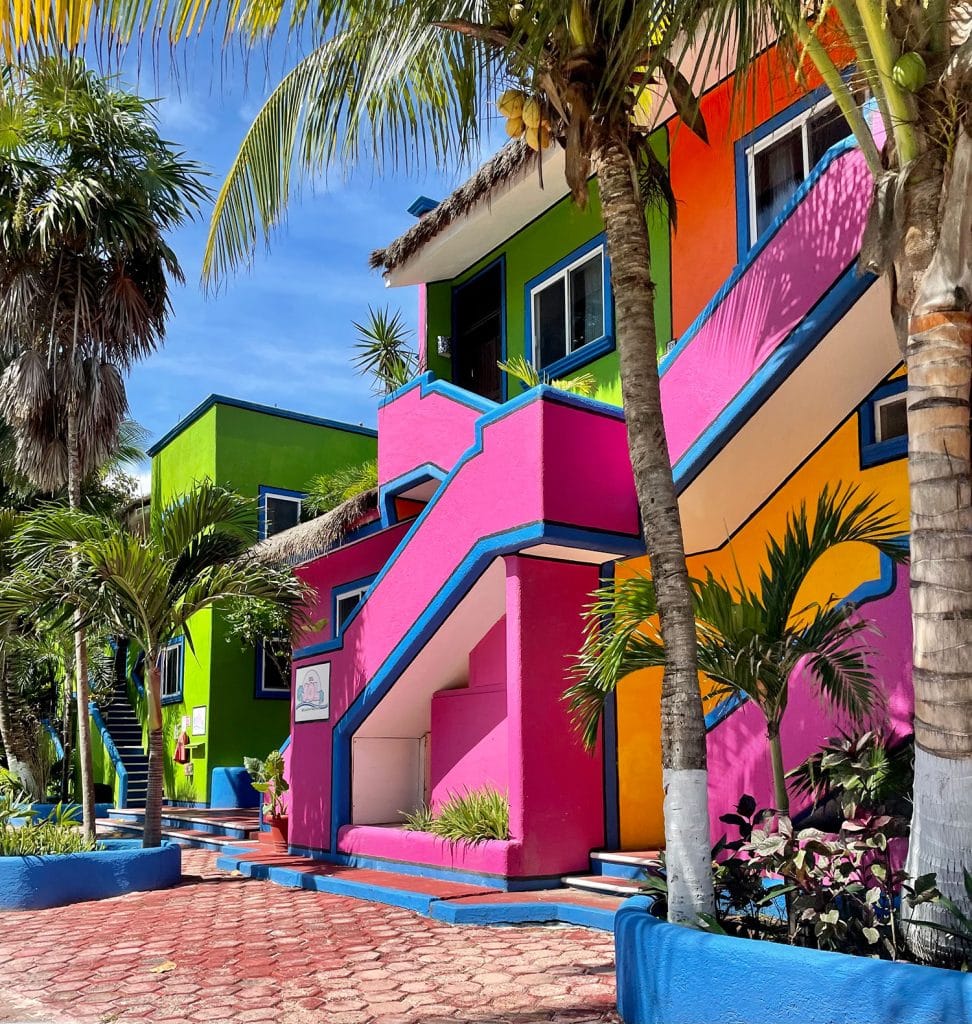 Colorful Buildings In Akumal Mexico