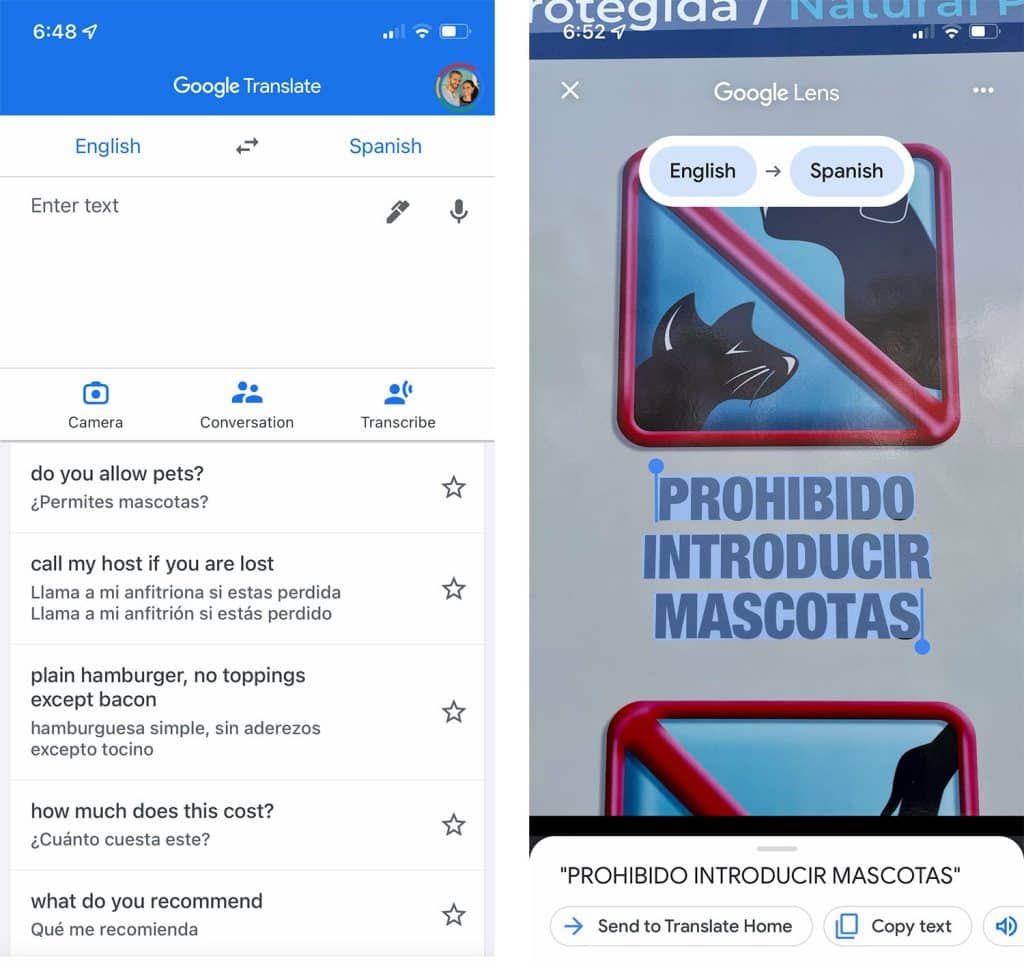 Screenshot Of Google Translate Phone App With English To Mexico Translation
