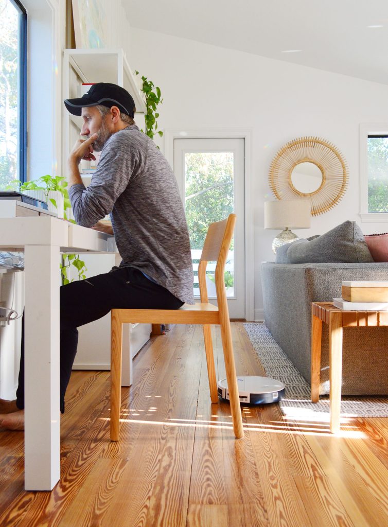 Eufy RoboVac 11S Robot Vacuum Working Around Johns Desk Chair