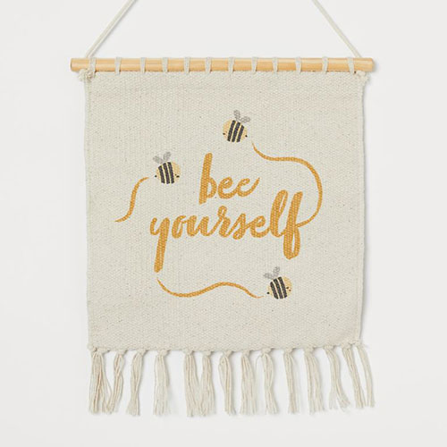 Wall Hanging Fabric Sign That Says Bee Yourself