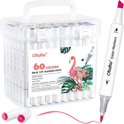 Ohuhu Double Tipped Water Based Markers for Kids