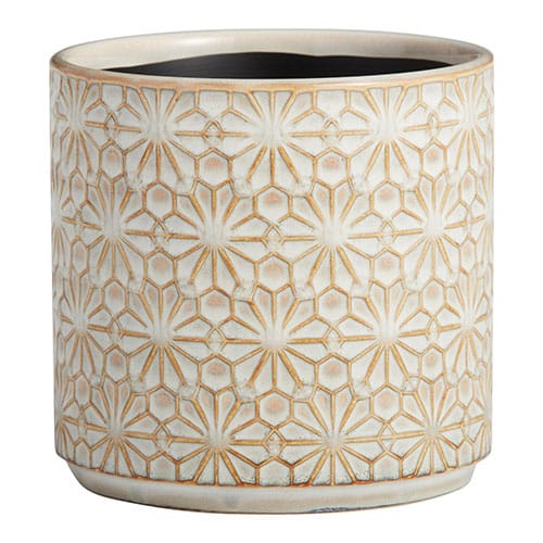 Floral Stamped Ceramic Planter