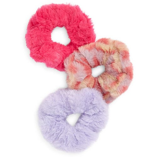 Three Faux Fur Scrunchies For Kids