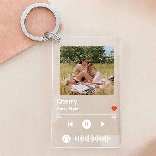 Personalized Key Chain With Spotify Song Code