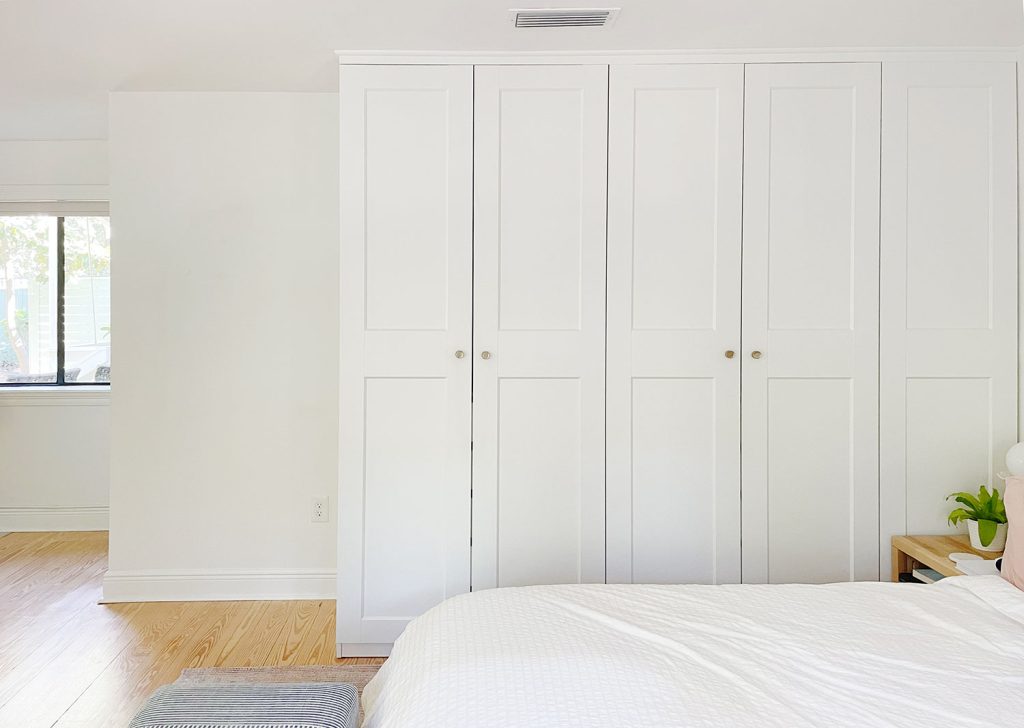 Row Of Ikea Pax Wardrobes Before Additional Close Is Added