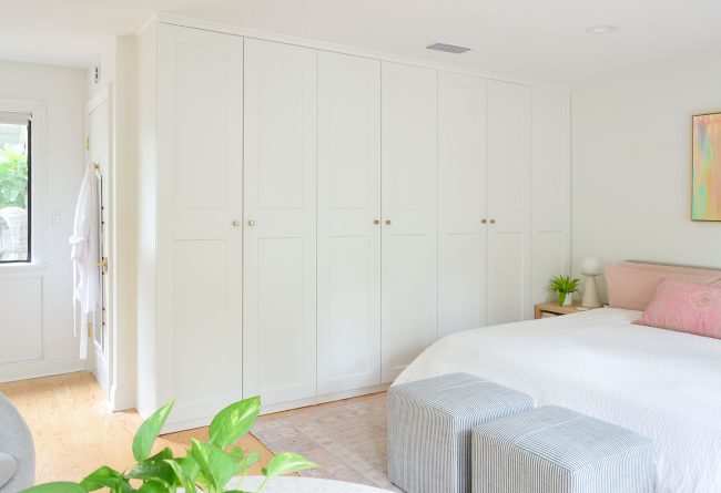 How To Make An Ikea Pax Wardrobe Look Built-In (Plus A Bedroom Closet Update!)