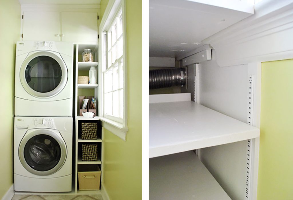 Adjustable Built In Laundry Shelves