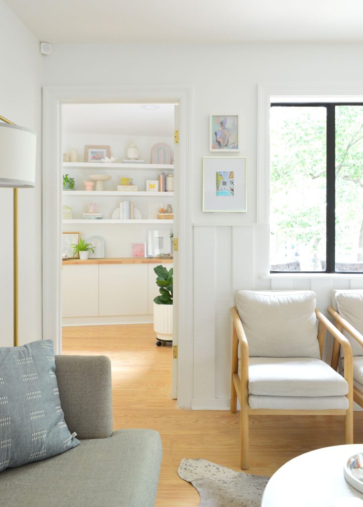 View Through Kitchen At Bedroom with Ikea Floating Shelf Decorative Vignette