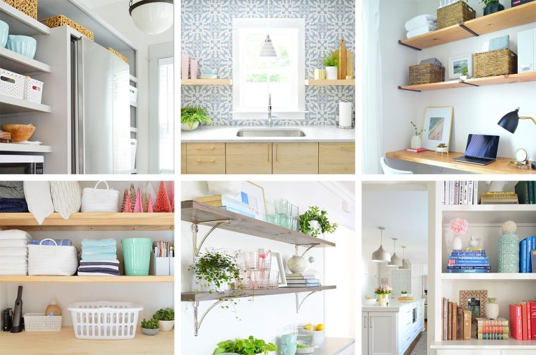 Grid of Six Favorite DIY Shelf Ideas