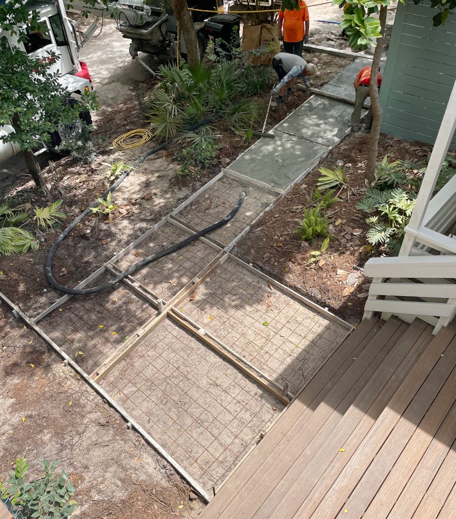 Concrete Being Poured In Front Walkway