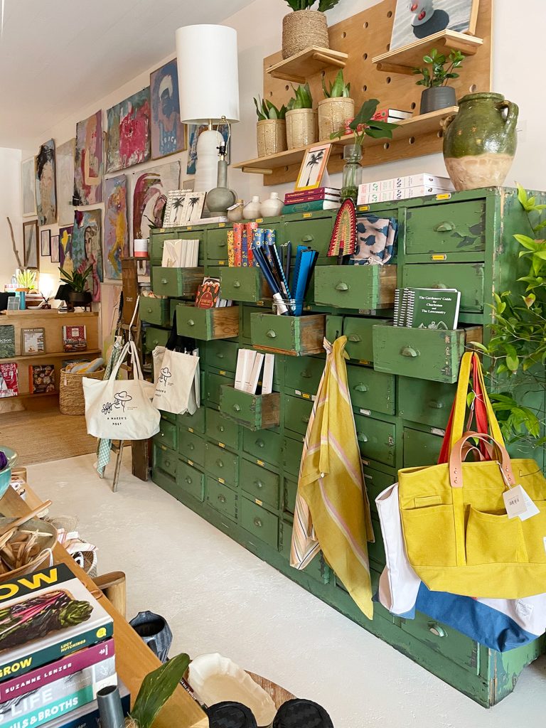 Green Filing Cabinet Display At A Makers Post In Sullivans Island South Carolina