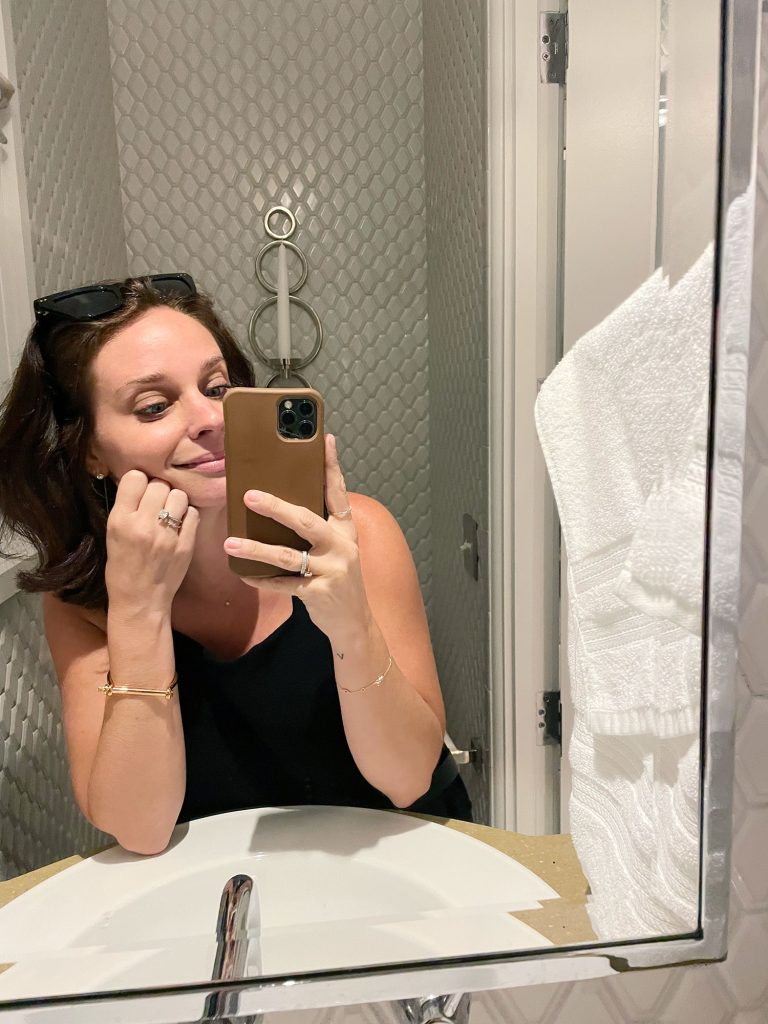 Sherry Selfie In Fancy Powder Room Bathroom