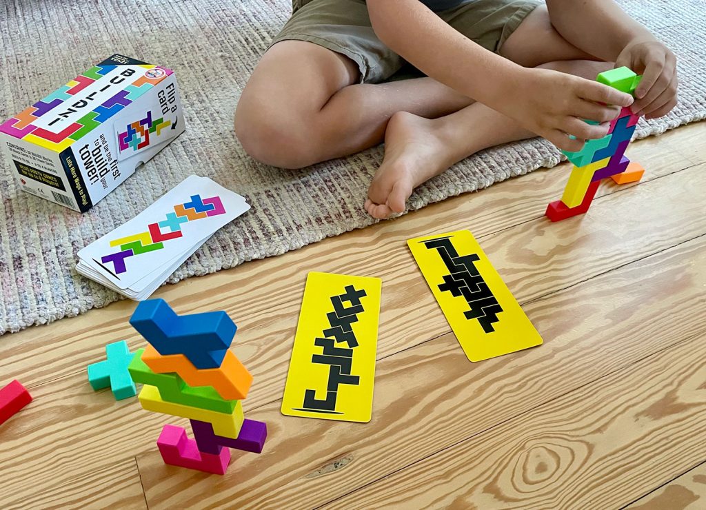 Buildzi Building Block Game Being Played On Floor