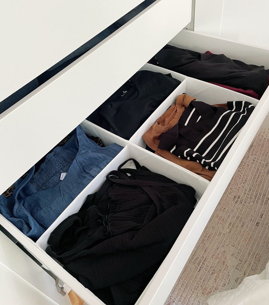Ikea Pax Wardrobe Closet Open Drawer With Womens Tops