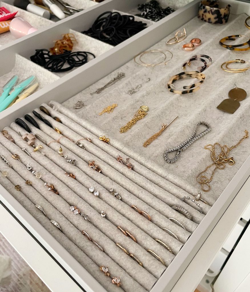 Ikea Pax Wardrobe Closet Detail of Jewelry Organizing Tray With Rings