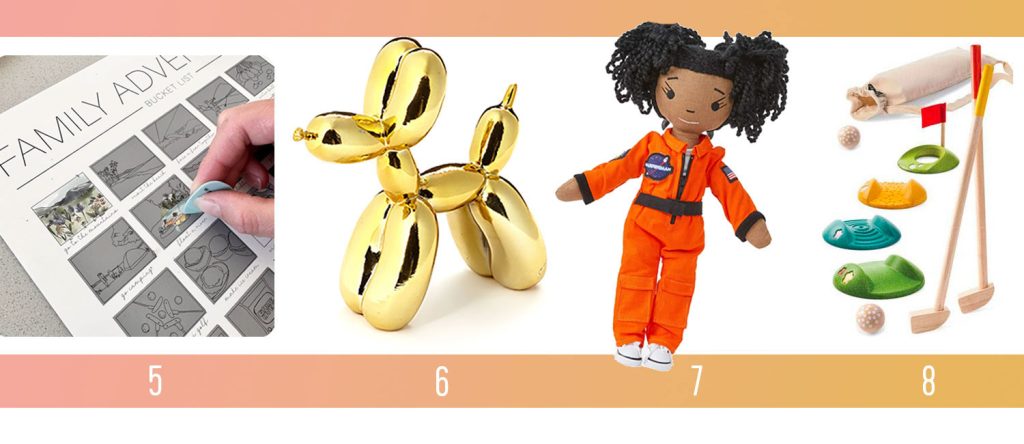 Holiday Gifts Ideas For Kids Teen Family Adventure Scratch Off Balloon Dog Statue Astronaut Doll Mini Golf Set