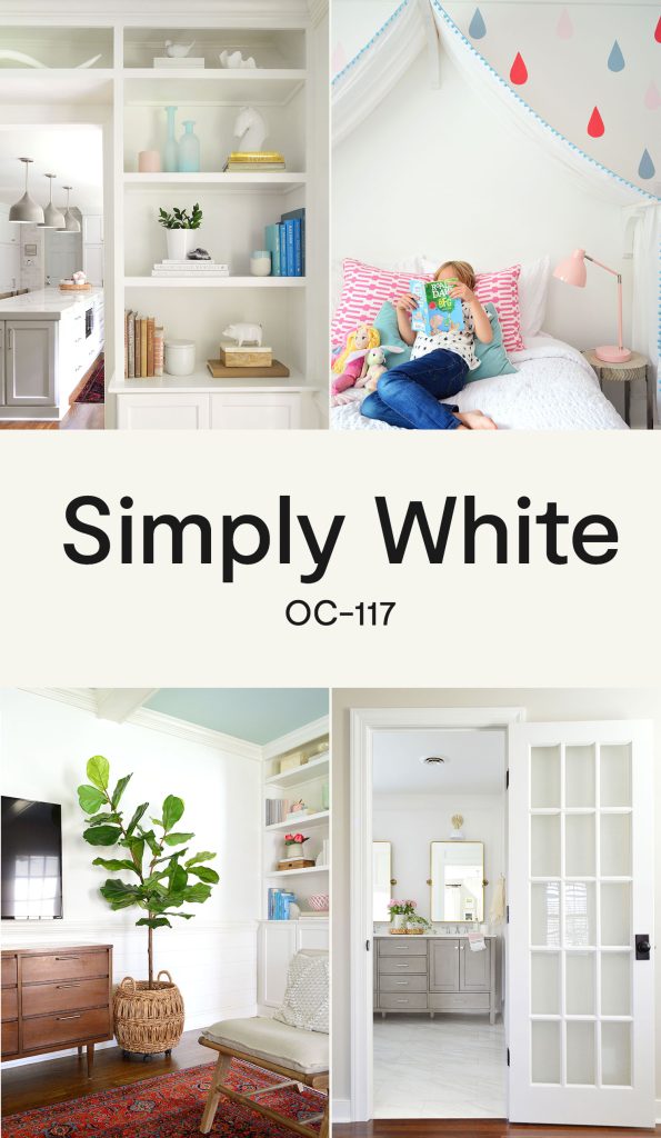 Collage Of Spaces Using Benjamin Moore Simply White