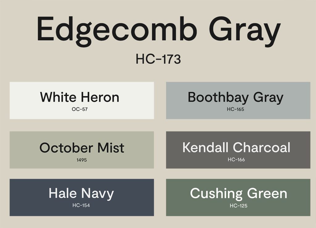 Benjamin Moore Colors That Coordinate With Edgecomb Gray