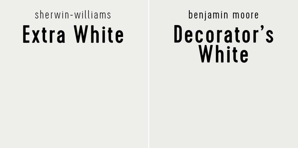 Sherwin Williams Extra White vs Benjamin Moore Decorators White