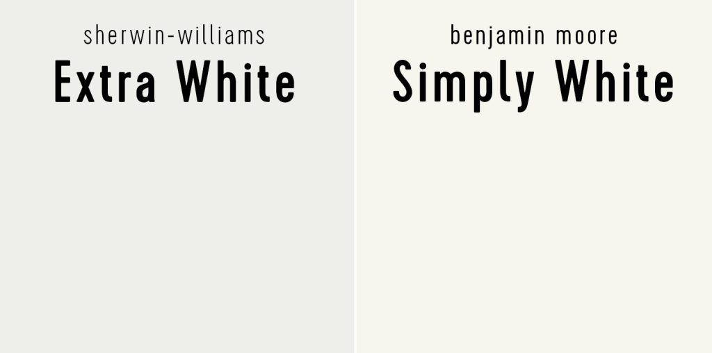 Sherwin Williams Extra White vs Benjamin Moore Simply White