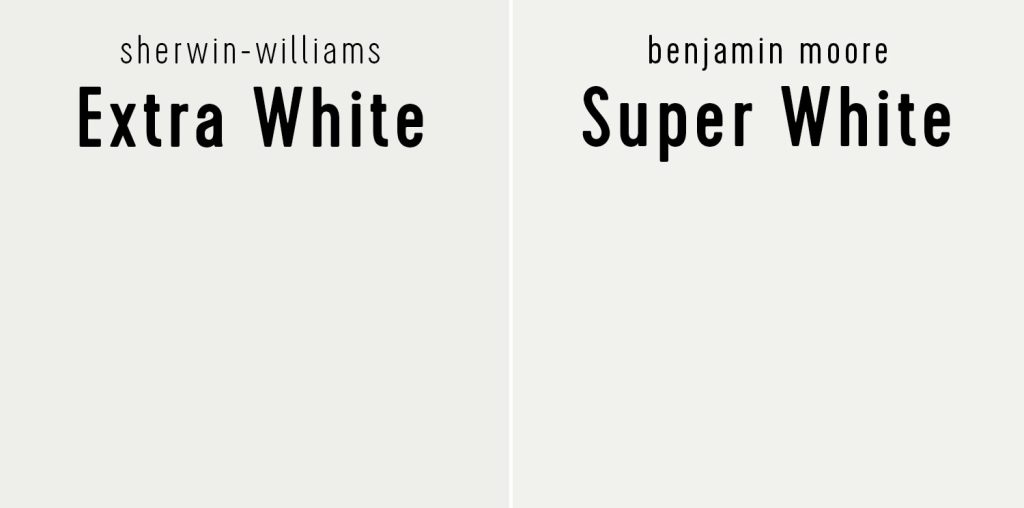 Sherwin Williams Extra White vs Benjamin Moore Super White