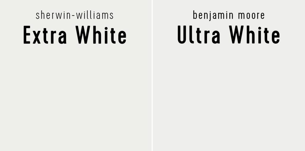 Sherwin Williams Extra White vs Benjamin Moore Ultra White