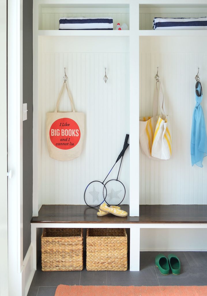 Mudroom Cubby Storage With Simply White Paint