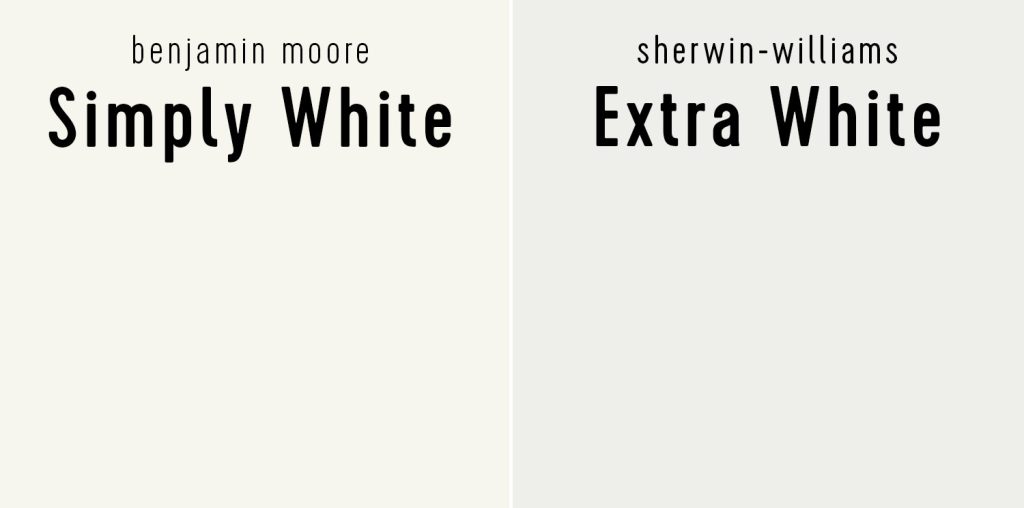 Benjamin Moore Simply White vs Sherwin-Williams Extra White