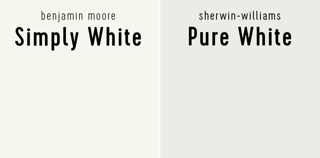 Benjamin Moore Simply White vs Sherwin-Williams Pure White