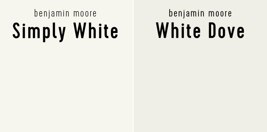 Benjamin Moore Simply White vs White Dove