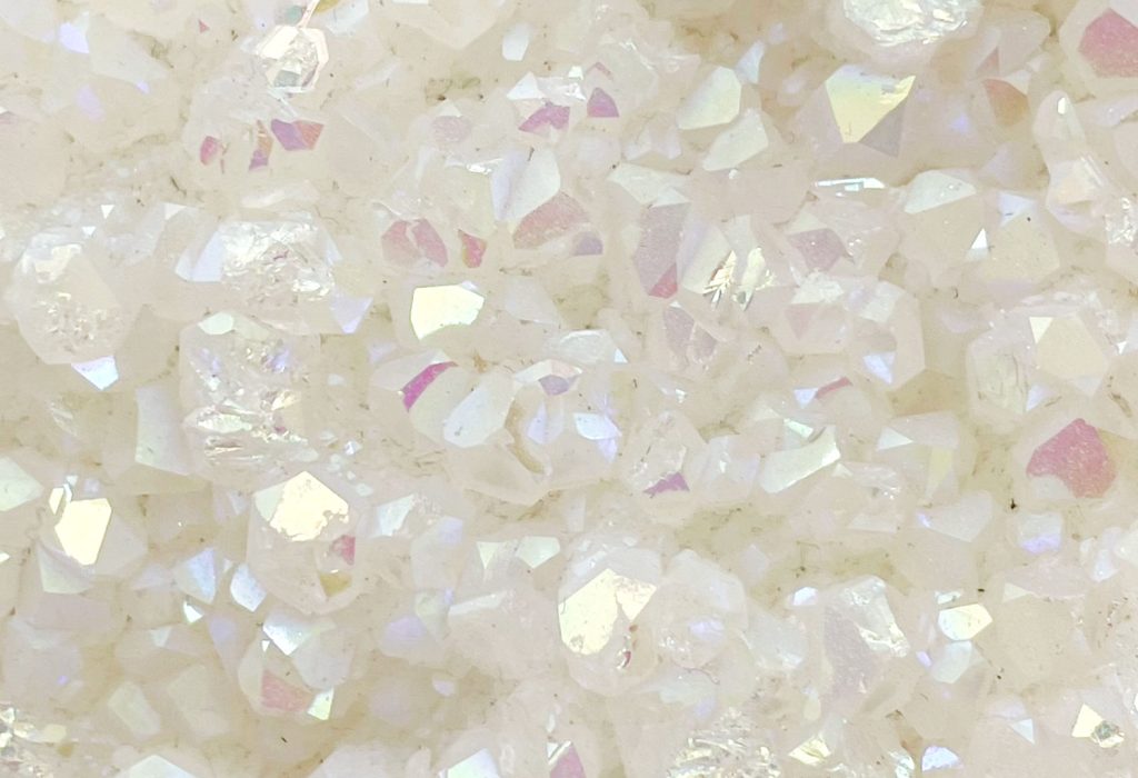 Close Up Of Iridescent Pattern Of Aura Quartz Gemstone
