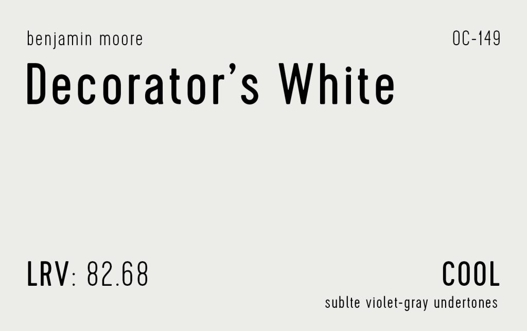 Benjamin Decorators White Swatch With Paint Info LRV Undertone