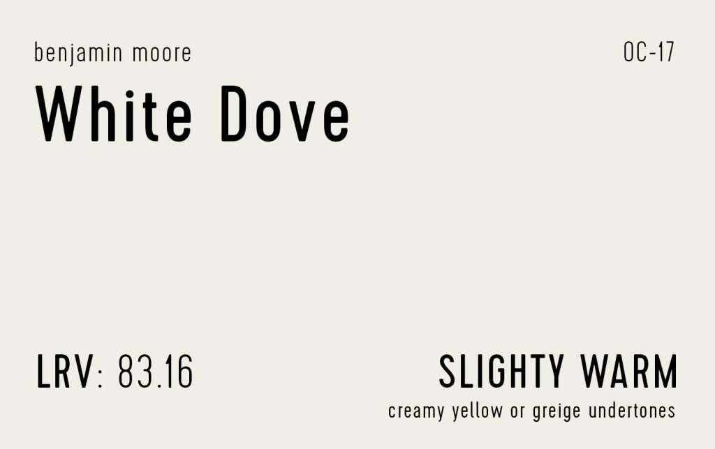Benjamin Moore White Dove Swatch With Paint Info LRV Undertone