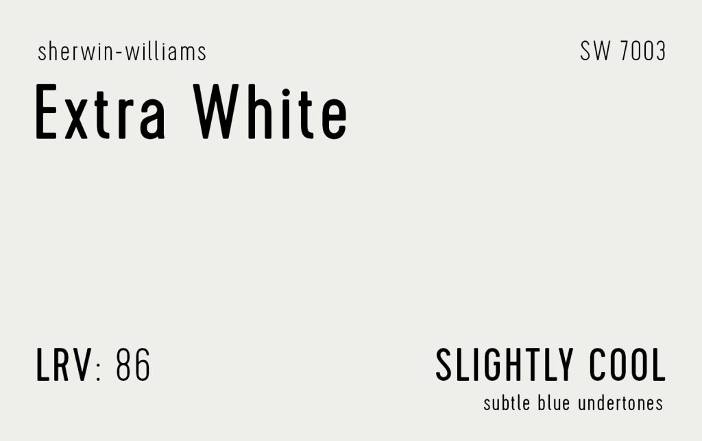 Sherwin Williams Extra White Swatch With Paint Info LRV Undertone