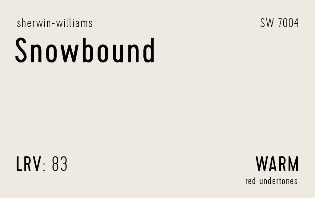 Sherwin Williams Snowbound Swatch With Paint Info LRV Undertone