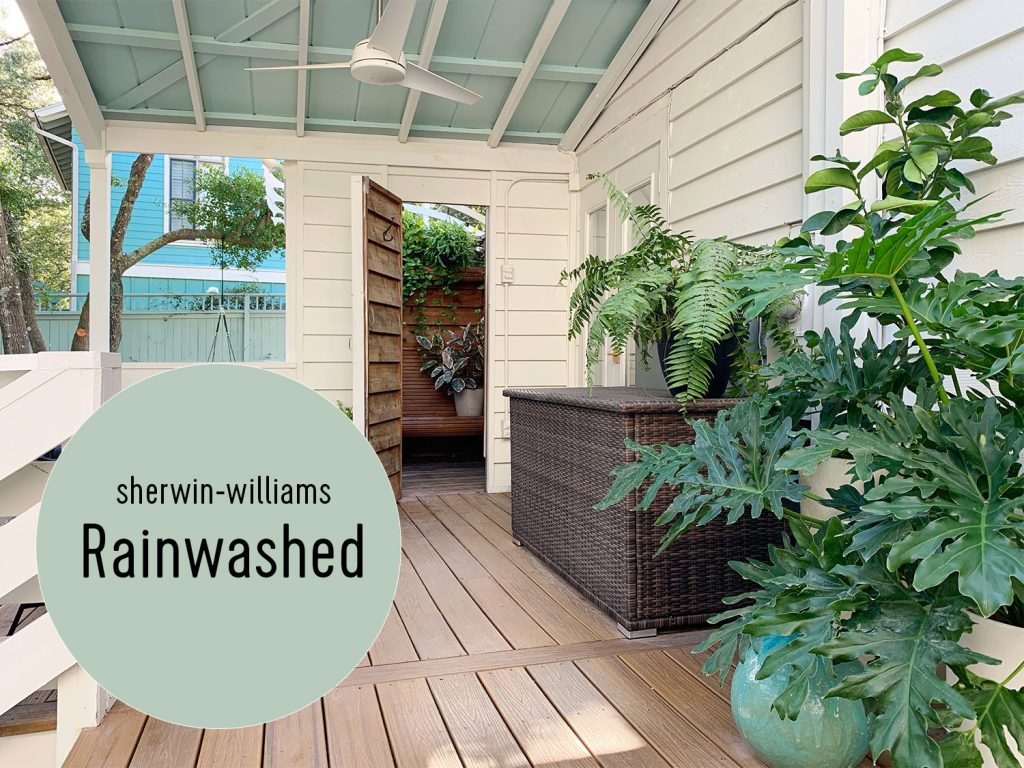 Haint Blue Ceiling On Covered Porch Sherwin Williams Rainwashed