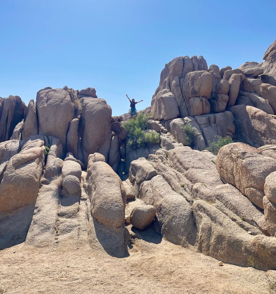 Girl Atop Climbed Rocks in Joshua Tree National Park