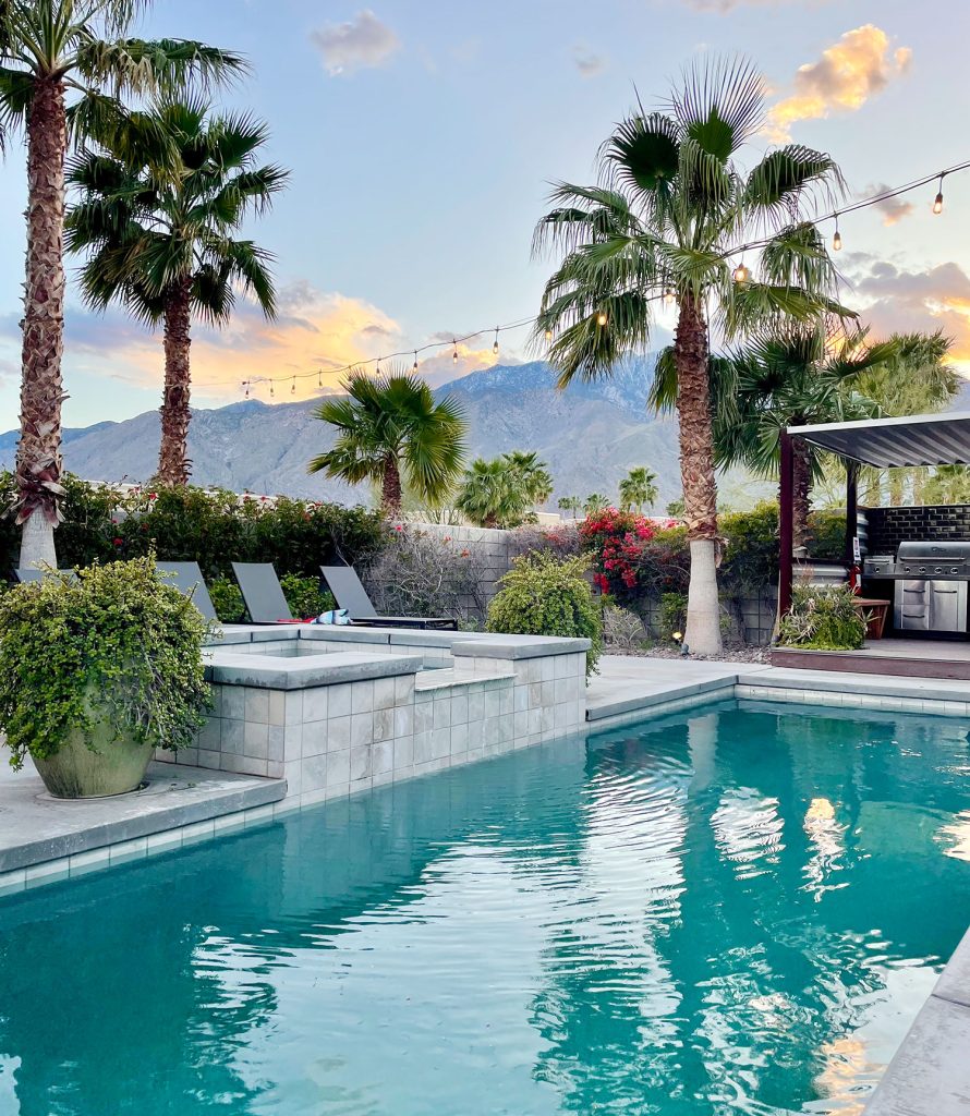 Pool at Palm Springs Airbnb With Mountains In Background