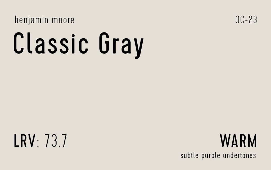 Benjamin Moore Classic Gray Information Swatch