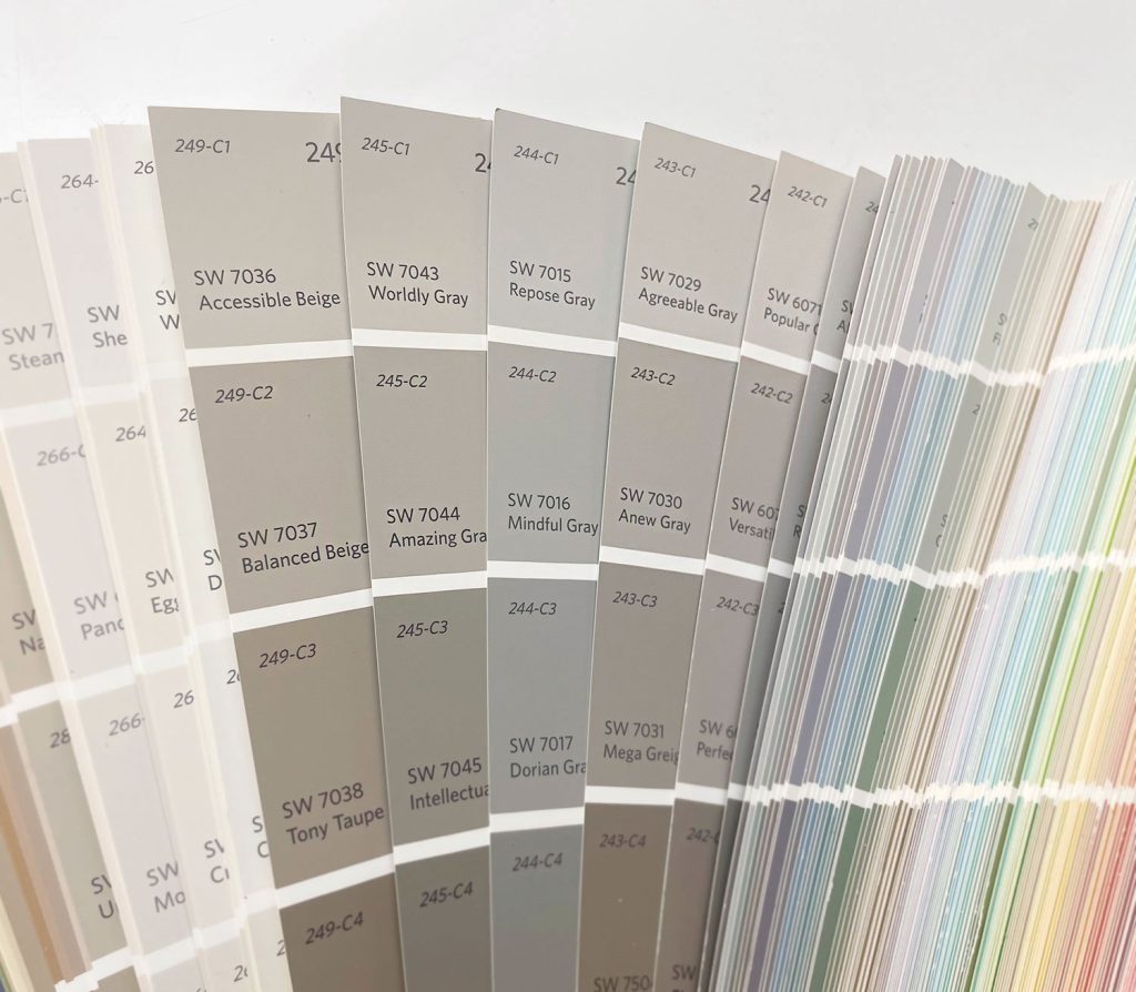 Greige Color Swatches In Sherwin Williams Paint Fan Deck