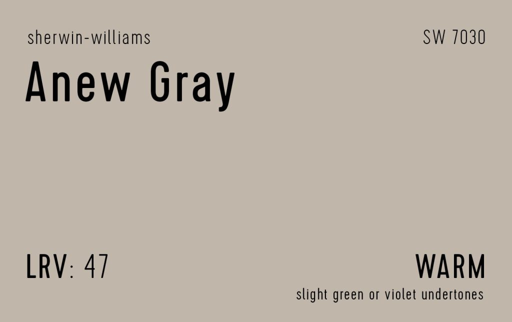 Sherwin-Williams Anew Gray Information Swatch