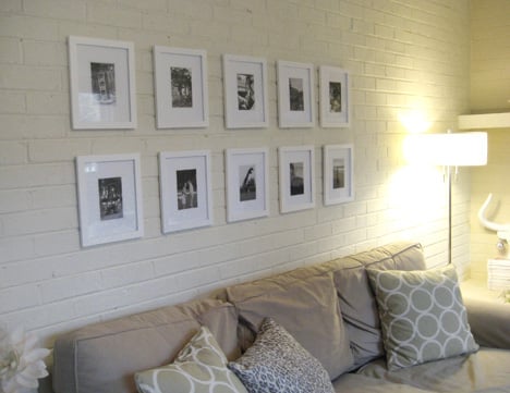 Hanging A Grid Of Black And White Frames Wall Art Hang How To