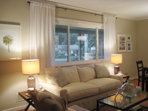 Ask Amy: Window Treatments for Sliding Glass Doors  Neutral living room  design, Neutral living room, Living room designs