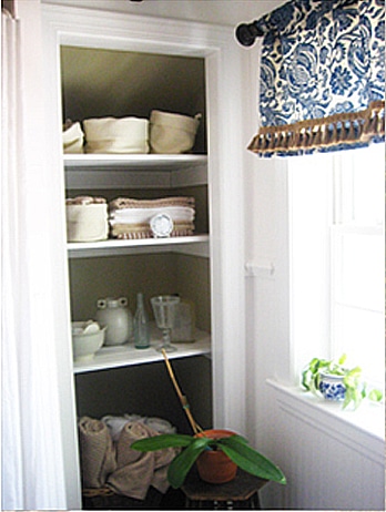 How to Transform a Linen Closet to Open Shelving - House On